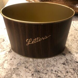 Vintage Brown and Gold Letter Holder